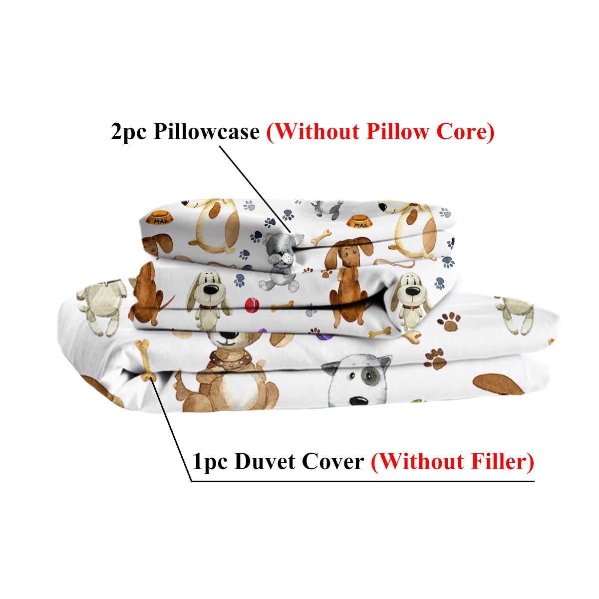 Kids' Duvet Cover Sets Animals Pastel Duvet Covers Cartoon Dogs Paws Pattern Bed Sets 3 Pieces 1 Duvet Cover And 2 Pillow Cases Cute Puppy Dogs Bedding For Kids — foto 9