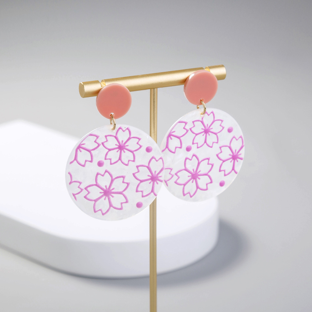 Accessories Brilliant Flower White Acrylic Earrings