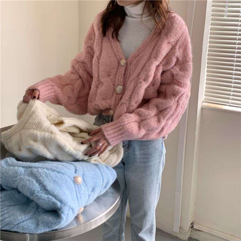 College Wind Twist Sweater Women Loose-fitting Outside