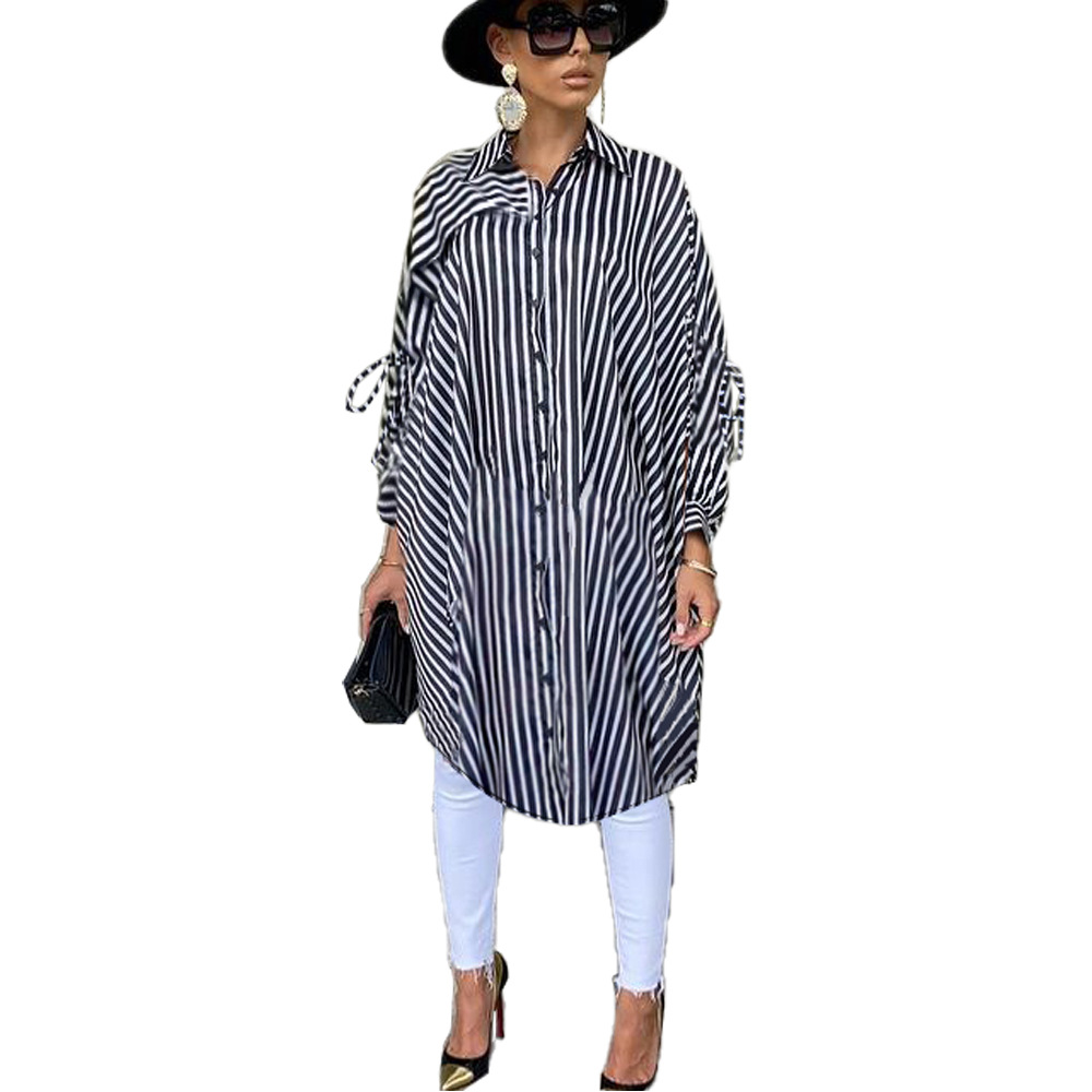 Title 11, Striped Shirt Loose Long Thin Coat Choose Top