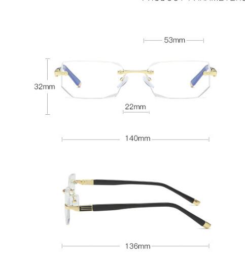 Title 1, Blue Light Blocking Reading Glasses Rimless Dia...