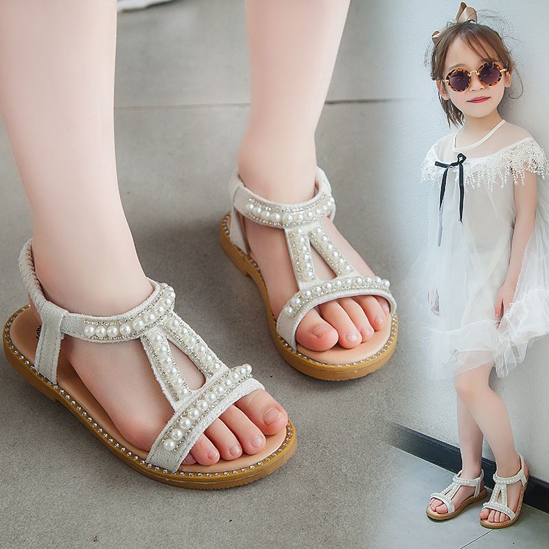 Title 5, Summer Girls Pearl Toe Princess Sandals