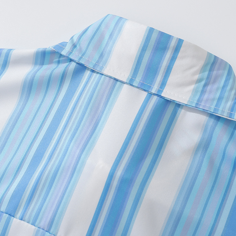 Men's Vintage Loose Colorful Striped Long Sleeve Shirt