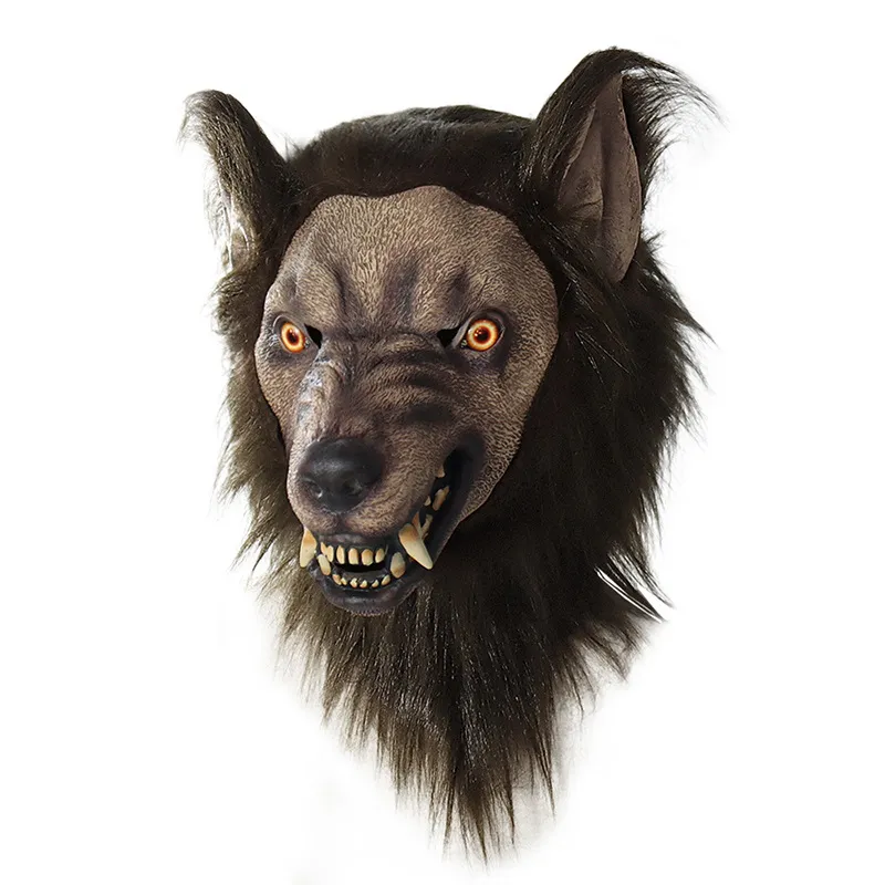 Werewolf Costume Party Mask Halloween Simulation Animal Rotate Headwear Costume Wolf Face Masks Cosplay - Wolf With Glow