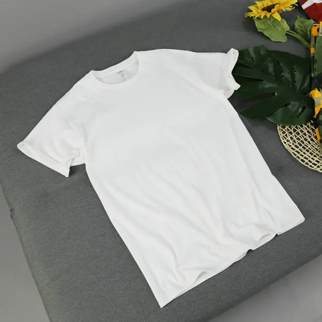 American Retro Loose Men's And Women's Solid Color Solid Color Bottoming Cotton Short sleeved White - Shop at LoveMi