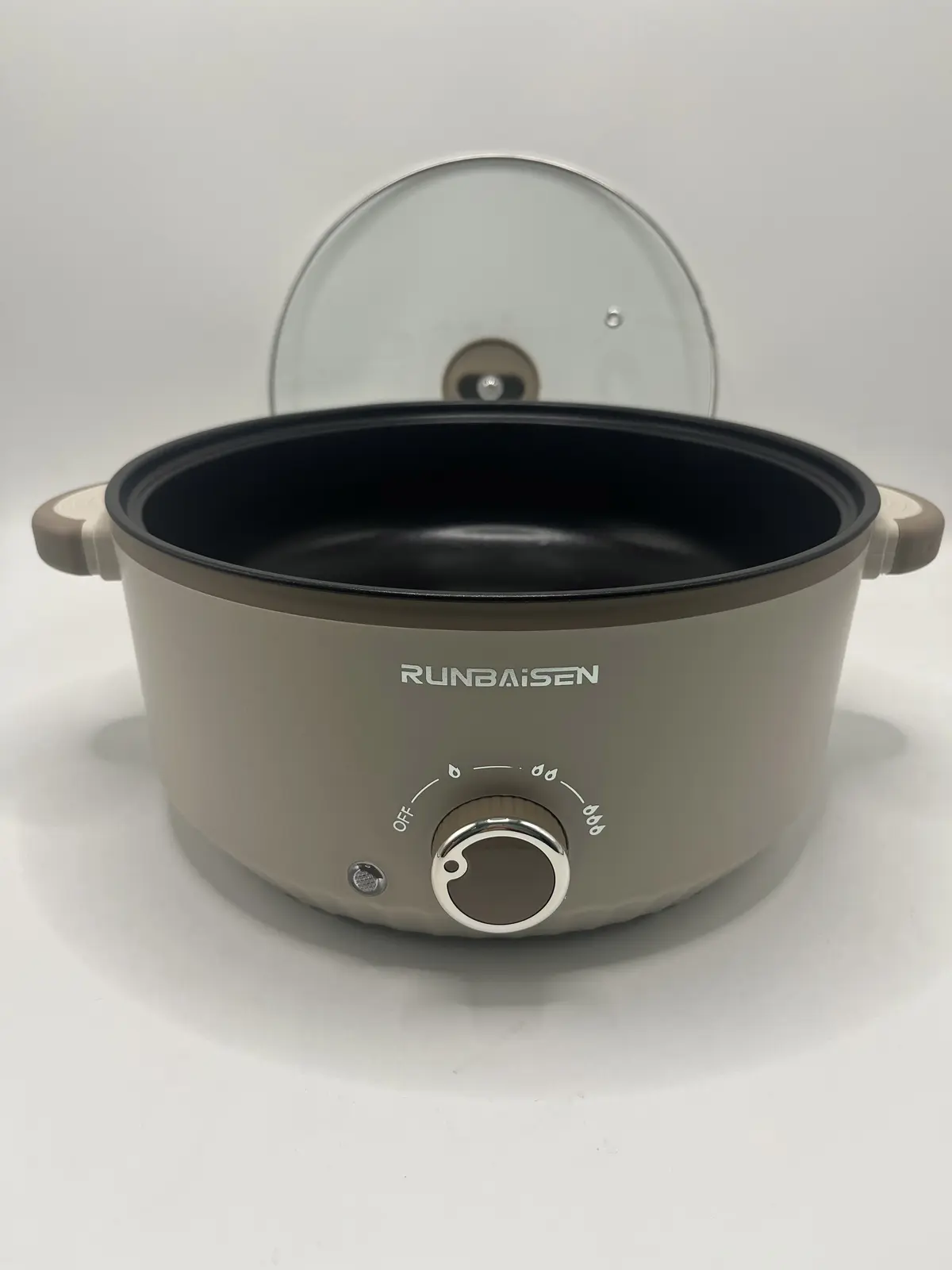 4.5L Electric Slow Cooker Glass Lid Non Stick Rice Cooking Frying Pan Stew Pot