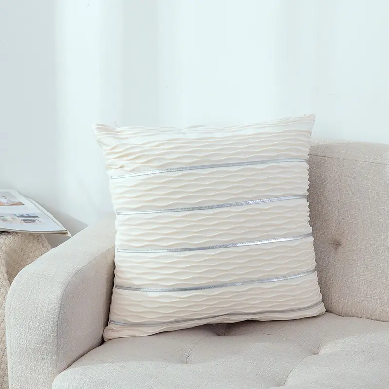 Simple Luxury Striped Velvet Pillow Cover Cushion