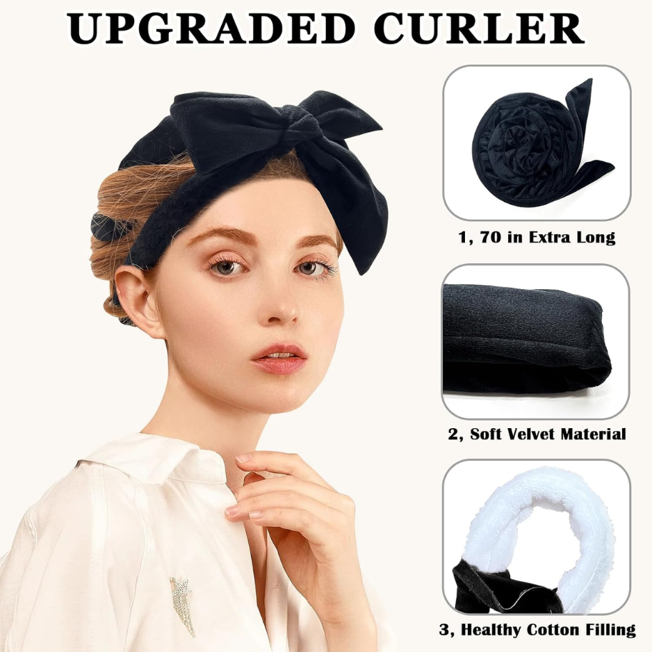 Heatless Curls Overnight Hair Curlers To Sleep In Hair Curler Rollers No Heat Hair Wrap For Curls Headband 70 INCH Satin Heatless Curling Rod Set For Women Long Waves Hair Volume