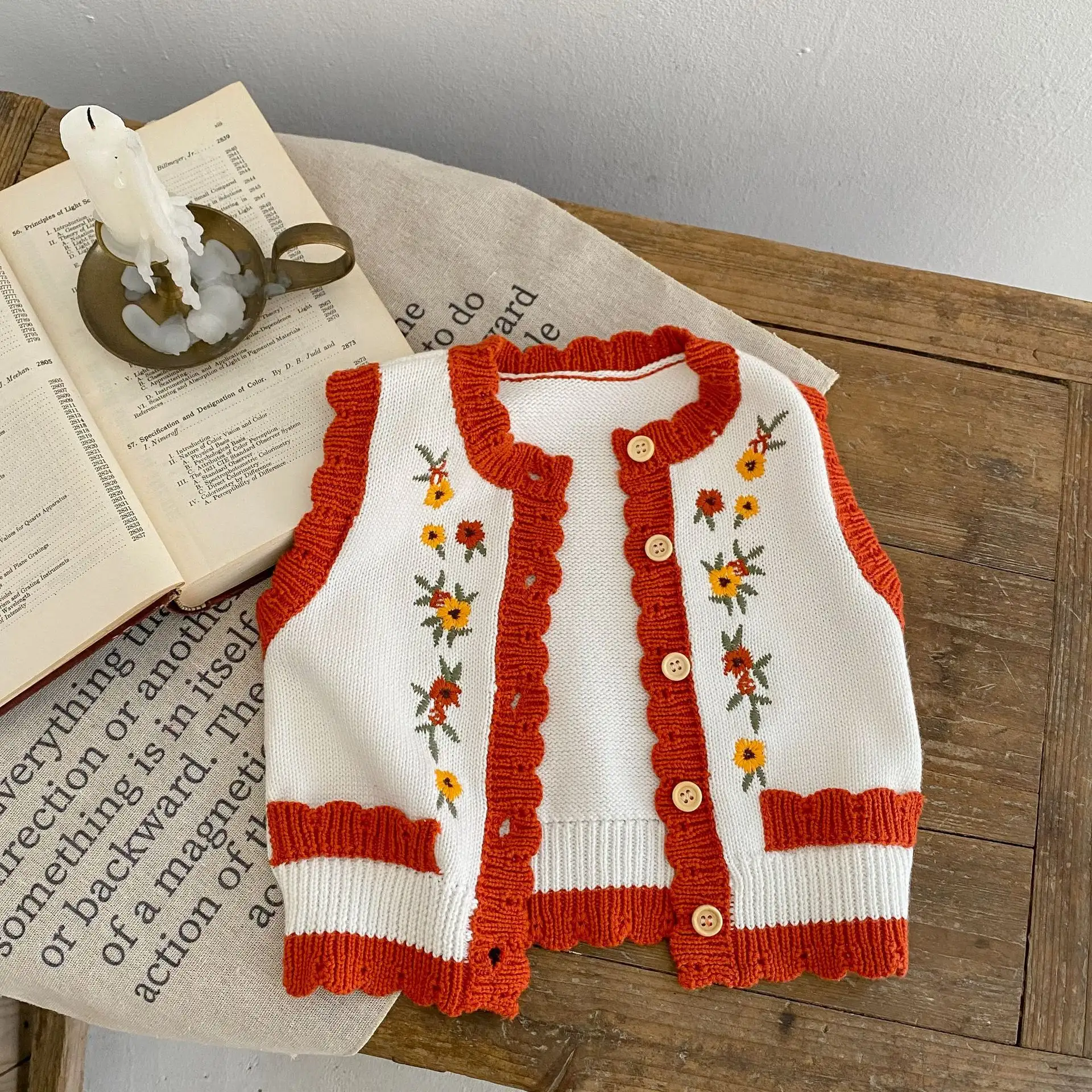 Children's Cardigan Knitted Round Neck Vest