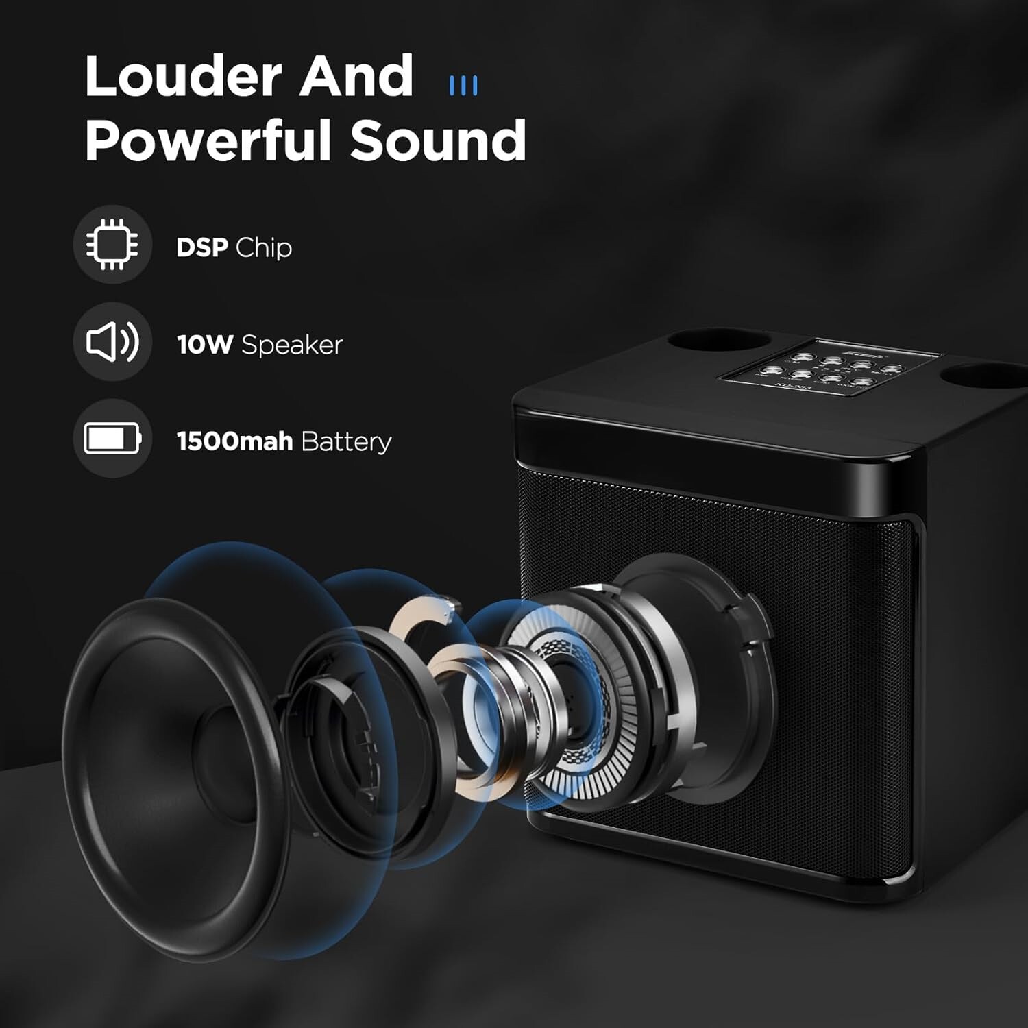 Karaoke Machine Portable Bluetooth Karaoke Speaker With 2 Wireless Microphones 12