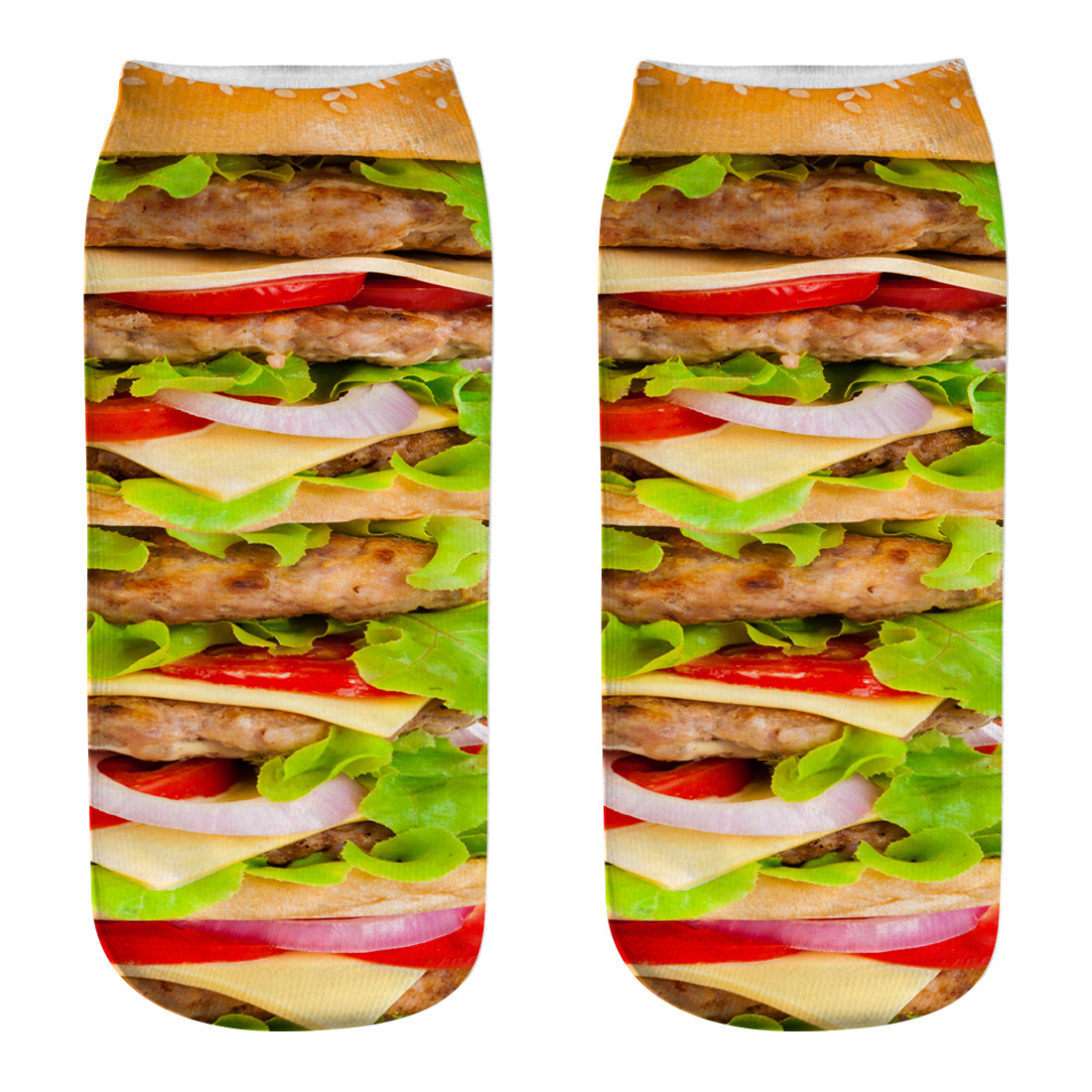 Title 9, Hamburger fries series 3D printing socks