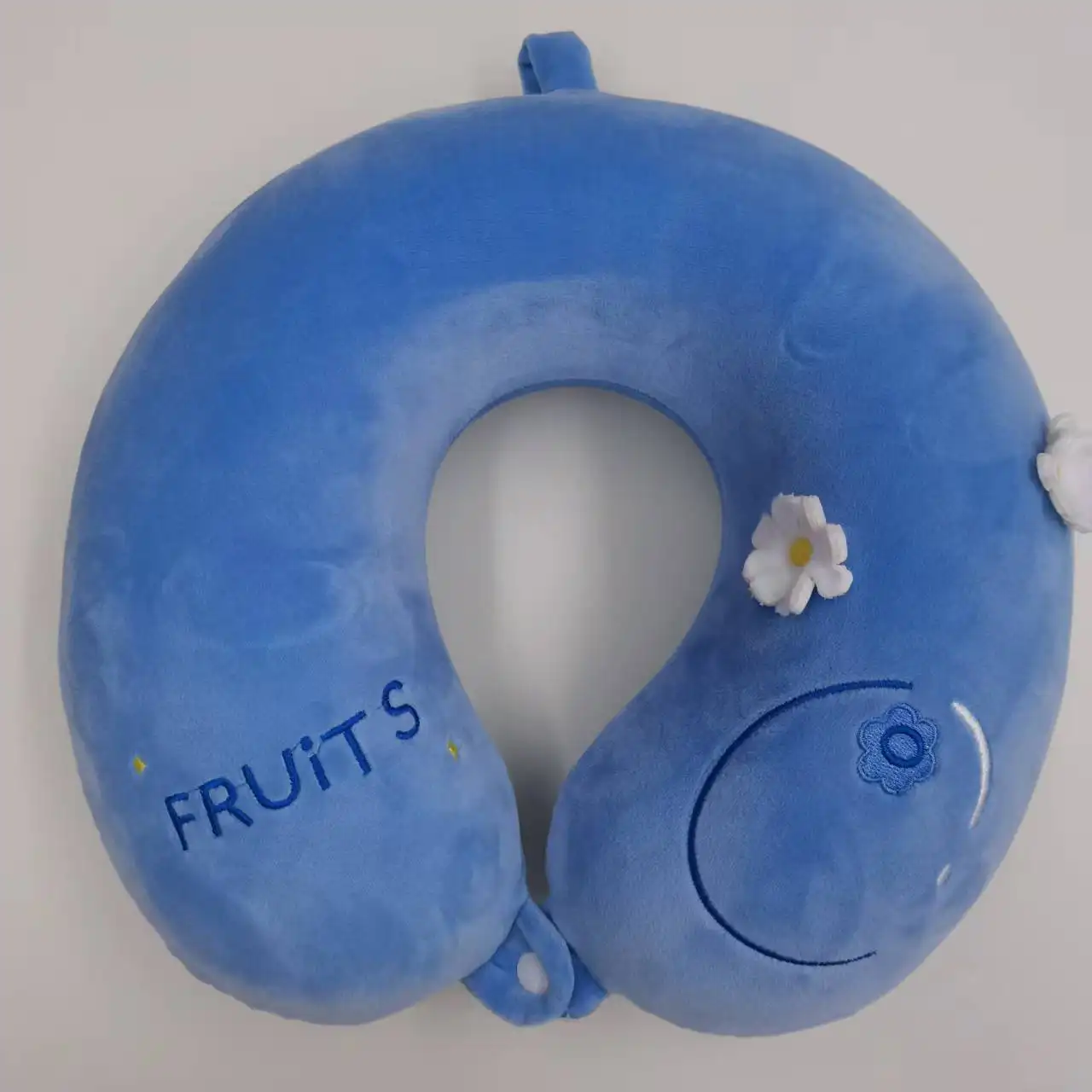 Cute Blue Fruit UShaped Neck Pillow, Memory