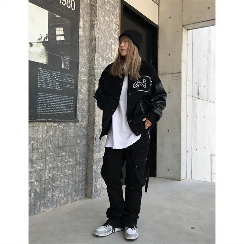 Women's Towel Embroidered Baseball Uniform - Black