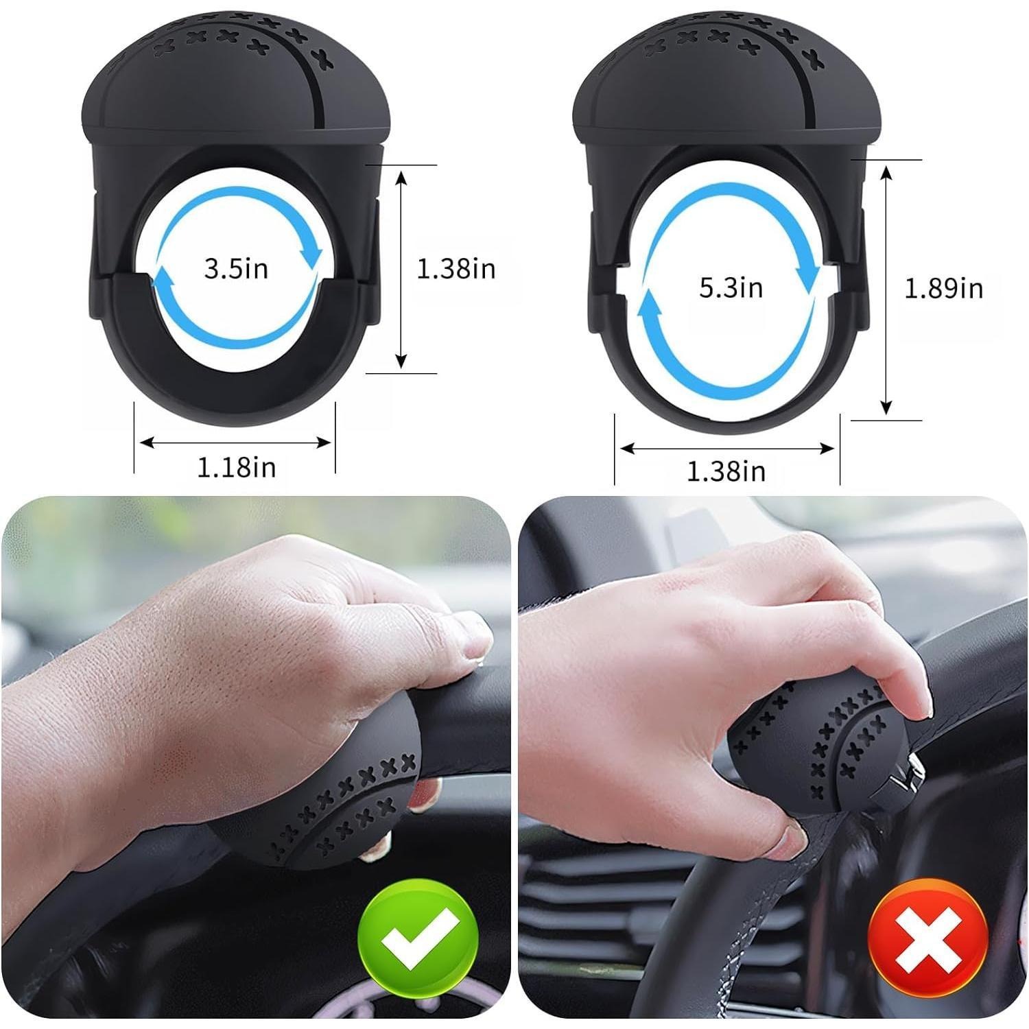 Steering Wheel Spinner Knob, Car Booster Ball,360 Rotatable, Non-Slip Silicone — image 6