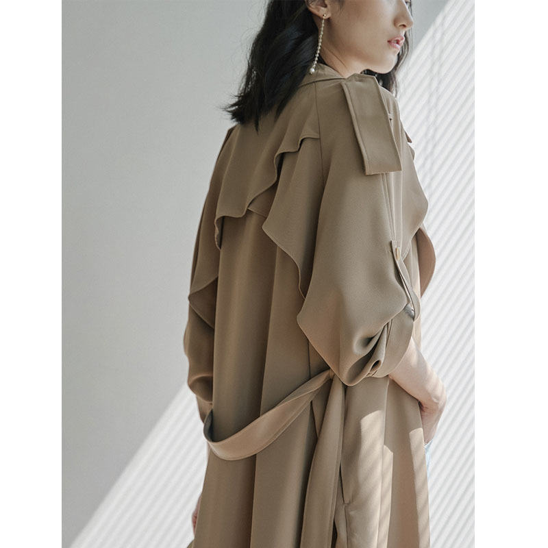 Women's Mid length Over the knee Windbreaker Jacket Hazelnut - Shop at LoveMi