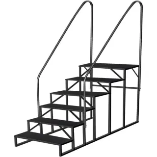 6 Step Ladder With Handrail, Swimming Pool Ladder Above Ground, 660 Lb Load Capacity RV Steps With Anti-Slip Panel, Mobile Home Stairs For Reaching And Getting High