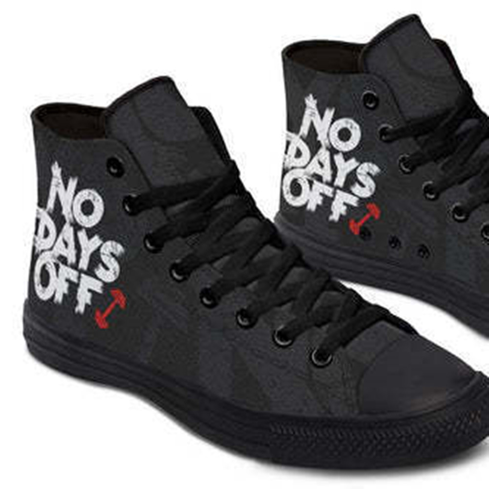 Black High-top Canvas Shoes For Men's And Women's Sports