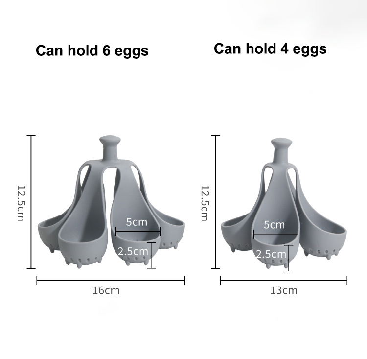 Title 5, Boiled Egg Holder Silicone Egg Steamer Tray Wit...