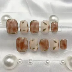 Handmade Camellia Wearing Nail Art Fake Nails Removable - Camellia - View 1