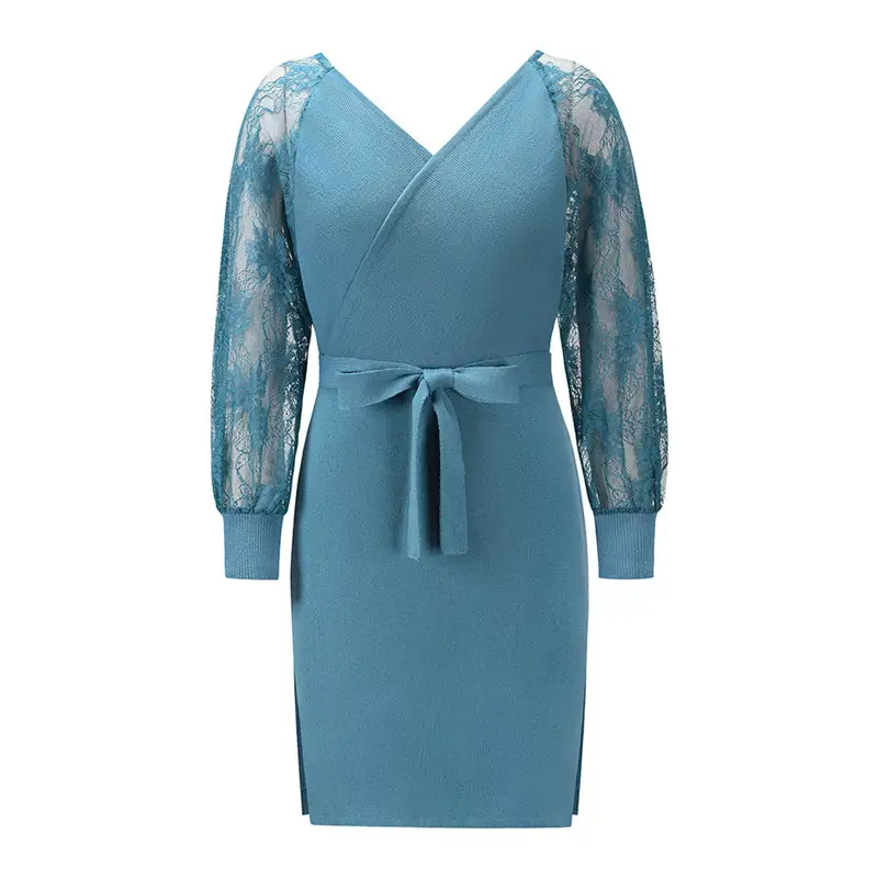 Women's European And American Long-sleeved Slimming Woolen Skirt