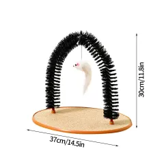 Cat Hair Rub And Anti-Itch Device Plastic Arch-Shaped Brush Cat Scratching Post Cat Toy Hair Grooming Self-Pleasure Little Mouse - Black - View 1