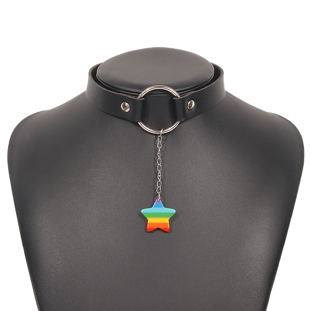 Personalized Neck Leather Metal Buckle Necklace