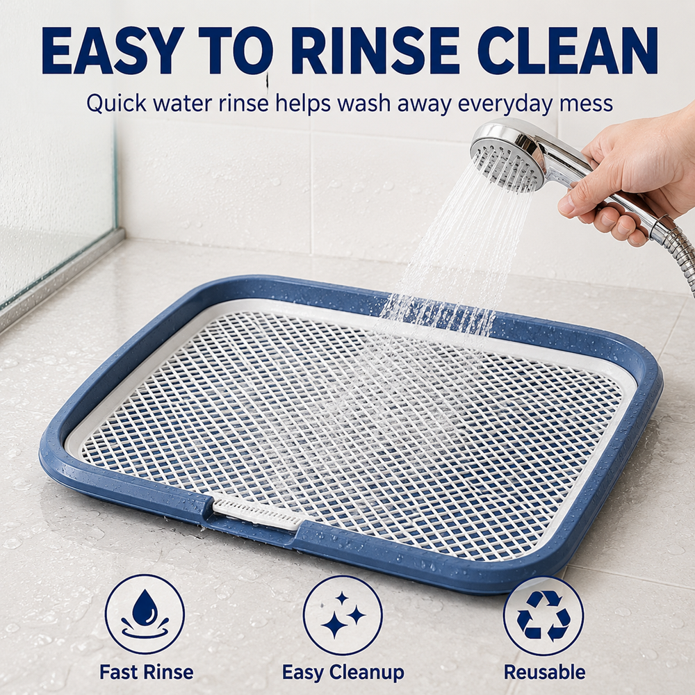 Dog Potty Tray With Removable Grating, Leak-Proof Indoor Dog Toilet For Puppy Training — foto 11