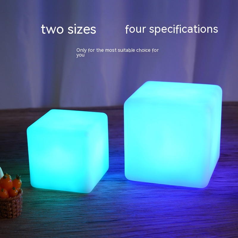 Title 2, Mini Square Seven-color Night Light Stage Props...