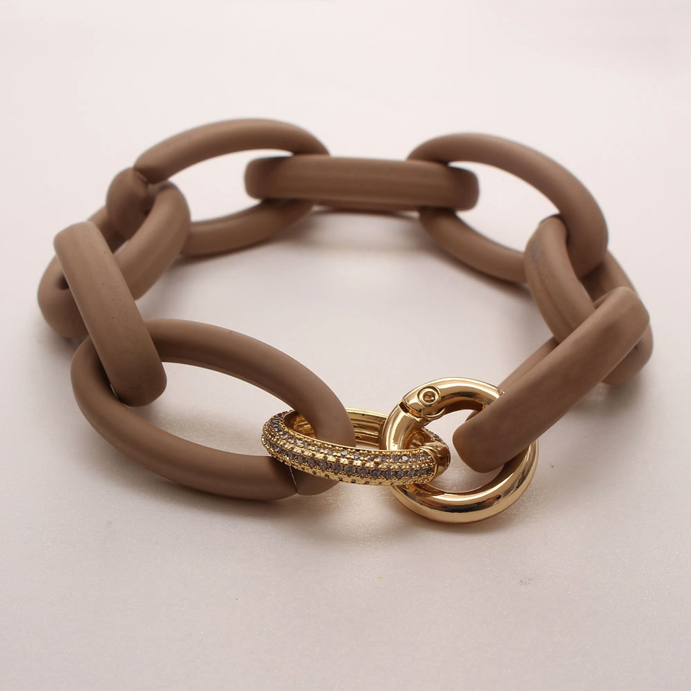 Fashion Resin Geometric Panel Acrylic Micropaved Zircon Bracelet
