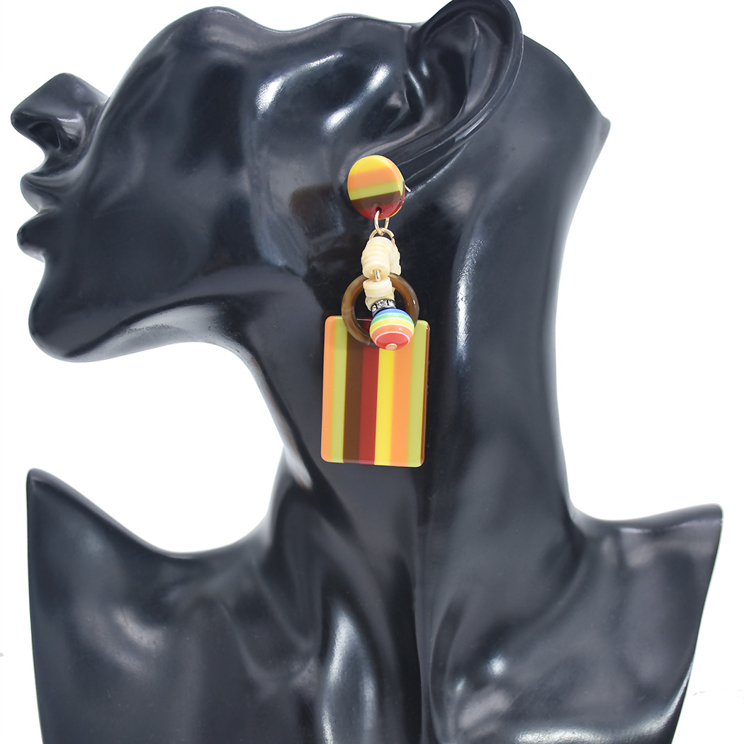 Fashion Exaggerated Earrings, Personalized Acrylic Candy Color, Long Hit Color, All-match Resin Earrings