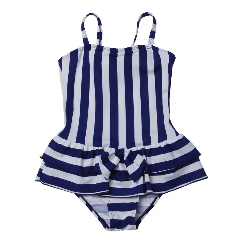 Thousand Days Red Swimsuit Two-color Striped One-Piece Swimsuit