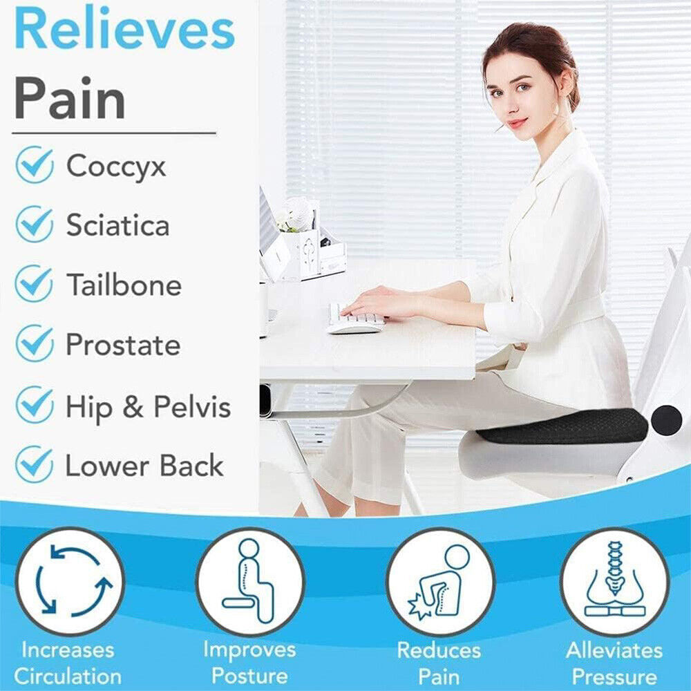 Gel Seat Cushion For Lower Back Pain Pressure Relief Wheelchair Car Office Pad — image 7