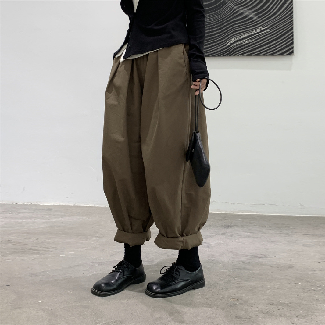 Dark Black Casual Women's Loose Pants