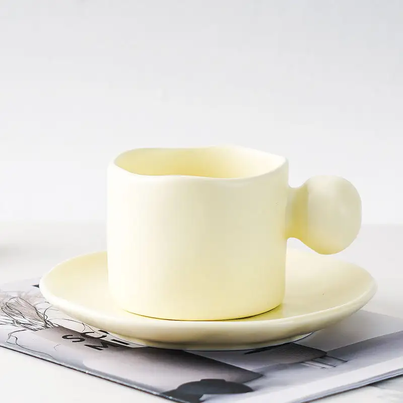 Niche Polka Dot Striped Couple Cup And Saucer