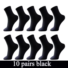 Solid Mesh Men's Socks Plain Classic Summer Breathable - Black - View 1