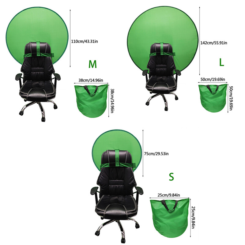 59 Green Screen Backdrop Pop-up Chair Round Background Protable Photograph W 2