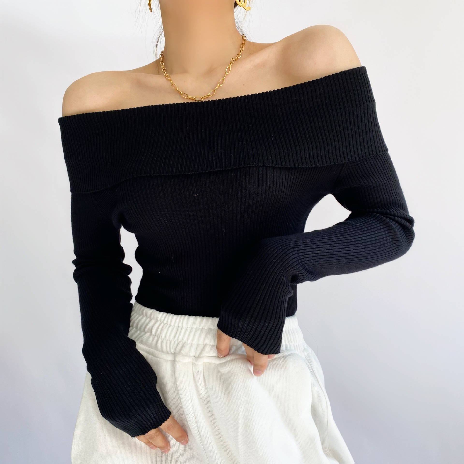 Women's Straight Shoulder Crotch Bodysuit - Image 2