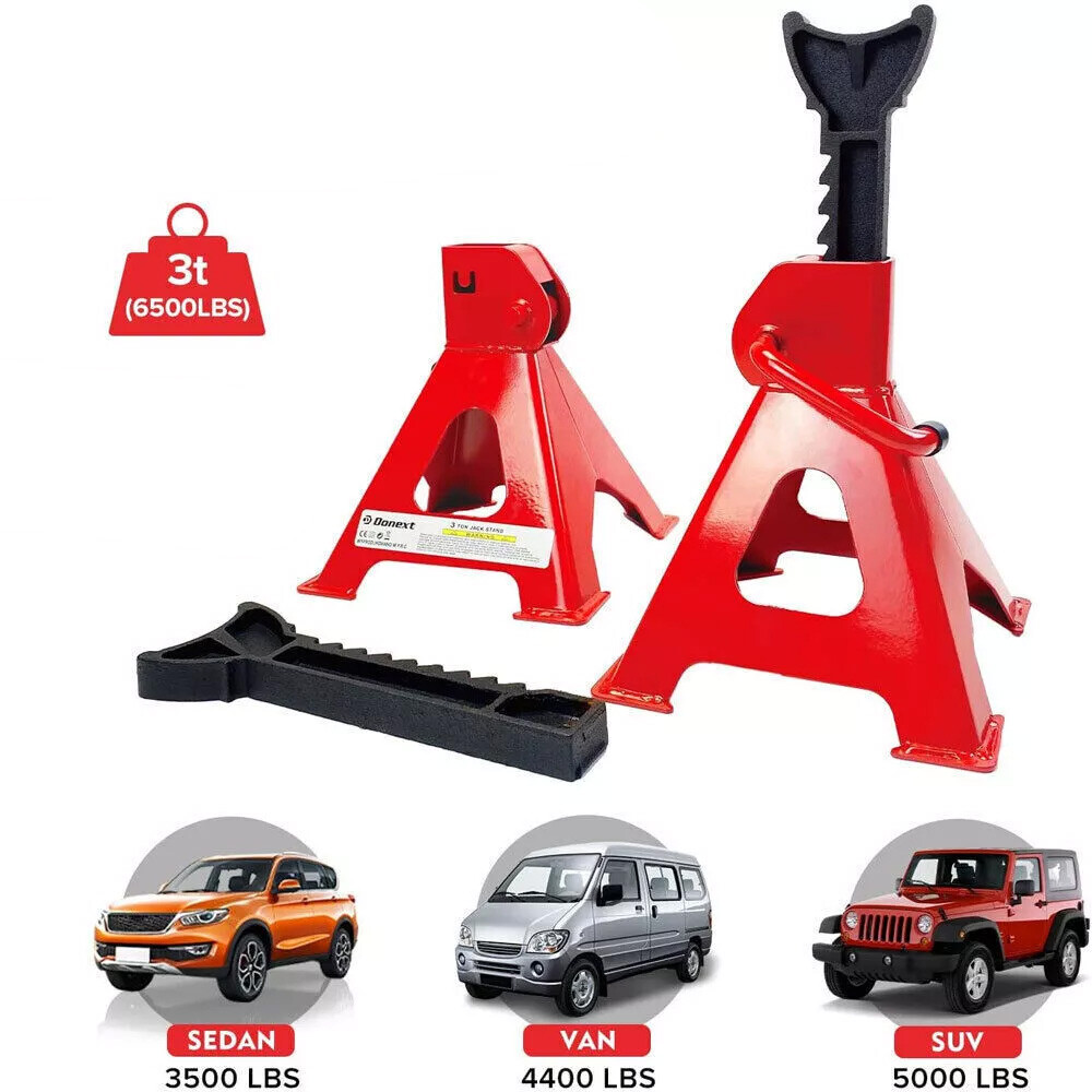 2Pcs Axle Stands FloorJack Heavy Duty Lifting 3 Ton Capacity Stand Car CaravanUK — foto 6