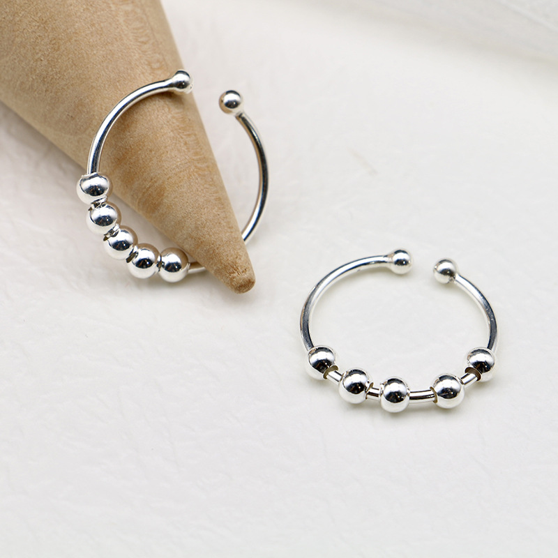 S925 Sterling Silver Rotatable Anti-stress Anxiety Ring