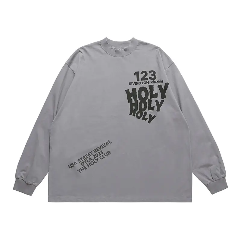Vintage Printed Long Sleeve T-shirt Men's Loose