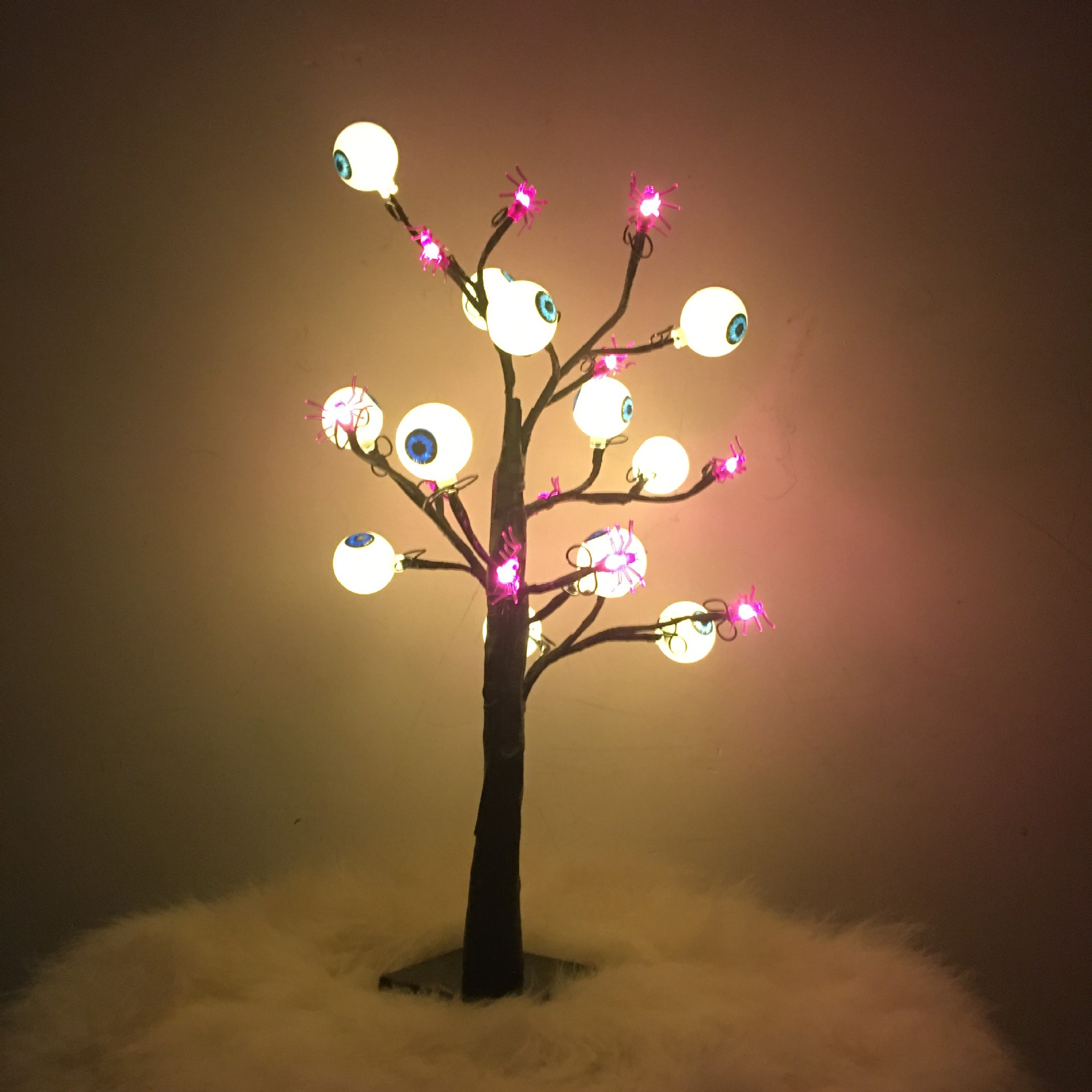 Lampe arbre à crânes LED Halloween — double alimentation 3