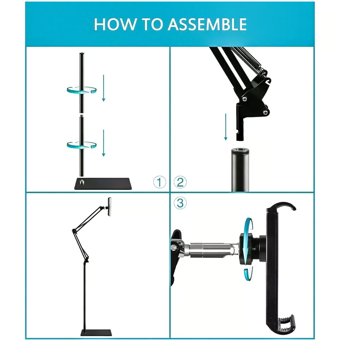 Support de sol universel réglable à 360 degrés, pour ipad, tablette – Image 8