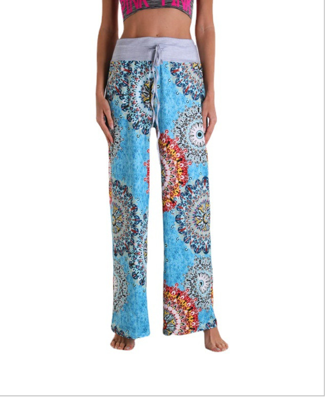 Lace up Casual Trousers European And American Cross border Loose Lace up Camouflage Printed Pants Women 9Style - Shop at LoveMi