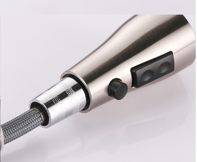 Выдвижной смеситель для горячей и холодной бытовой кухни и мытья посуды из матовой меди для раковины