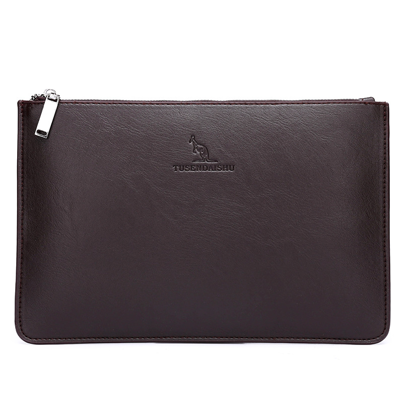 Men's Soft Pu Plaid Business Casual Clutch — foto 8