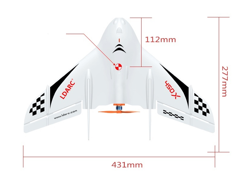 Title 1, 450X V2 Flying Wing-model Kleine vaste zelfstab...