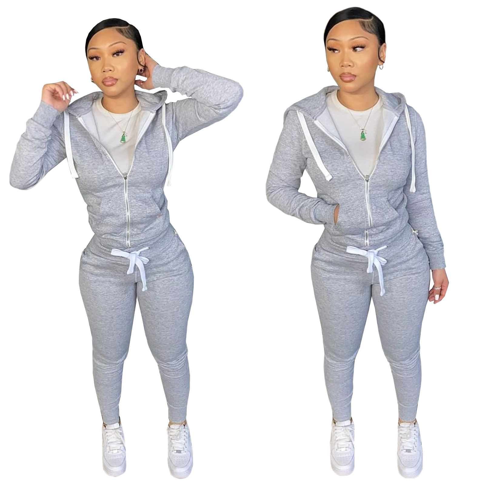 Women's Cotton Sweater Tight-fitting Two-piece Suit