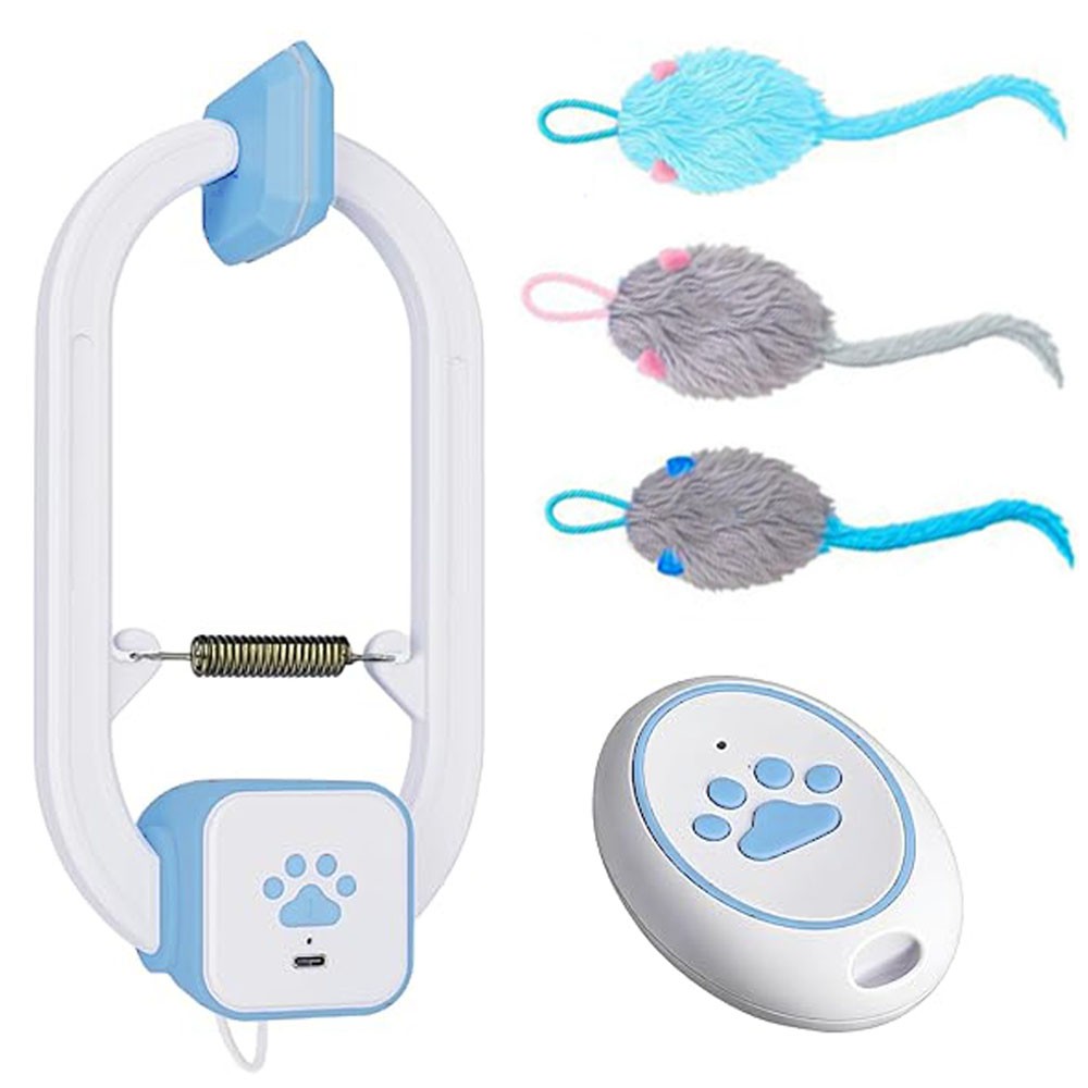 Rechargeable Electric Cat Teaser With Remote Interactive Door Clip Toy For Cats