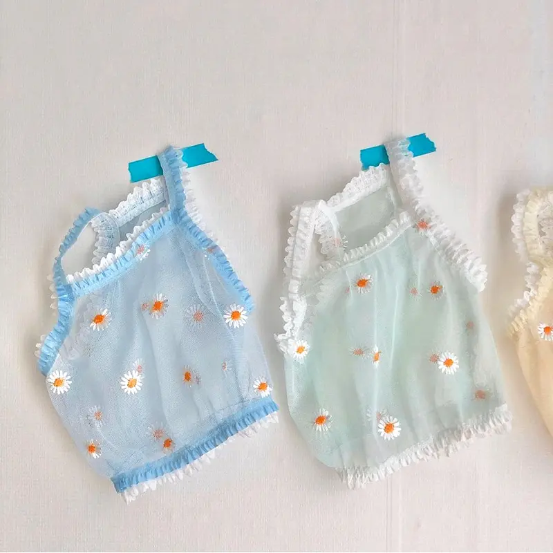 Mesh Embroidery Pet Cat Than Bear Bomei Schneider Teddy Dog Poodle VIP Clothes Summer Thin