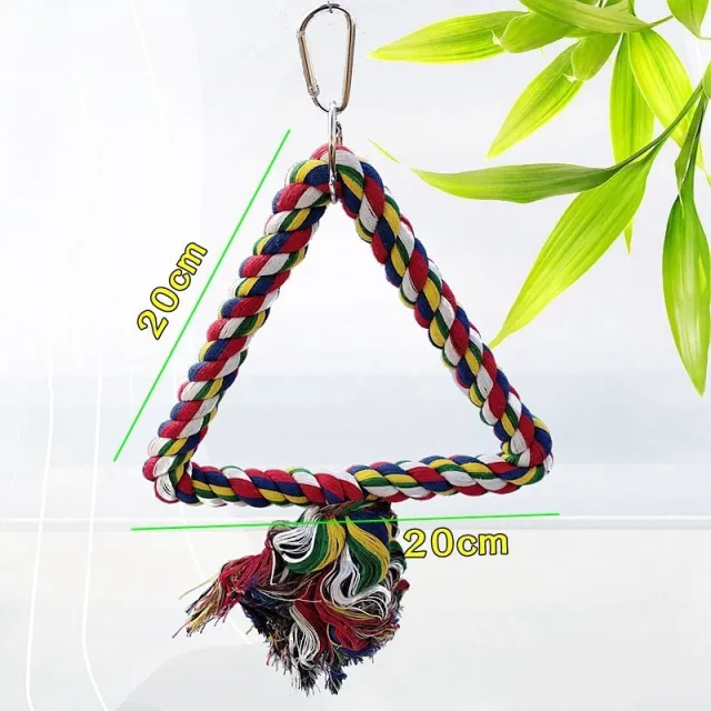 Parrot Bird With Toy Supplies Swing Ring Aerial Ladder Climbing Ladder Triangle Cord - Shop at LoveMi
